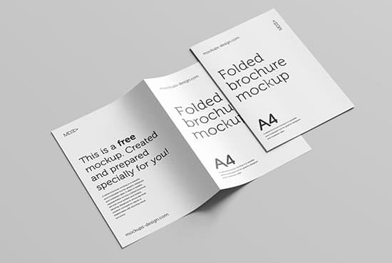 Free bifold brochure mockup