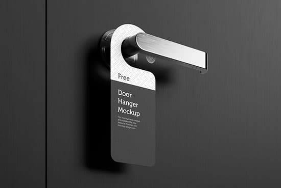Door hanger with handle mockup