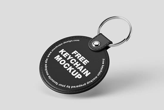 Leather keychain mockup
