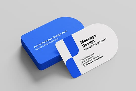 Half circle business card mockup