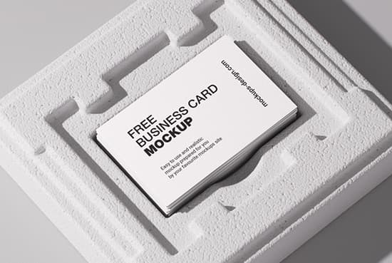 Business cards on styrofoam mockup