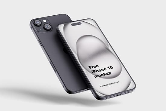Free iPhone 15 mockup