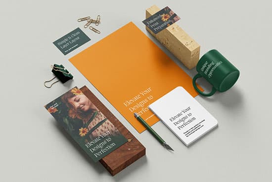 Simple stationery mockup