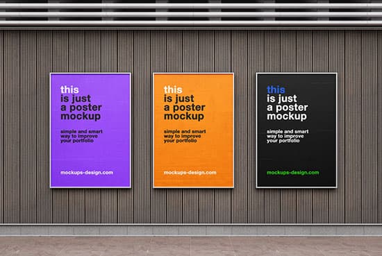 Street poster frames mockup
