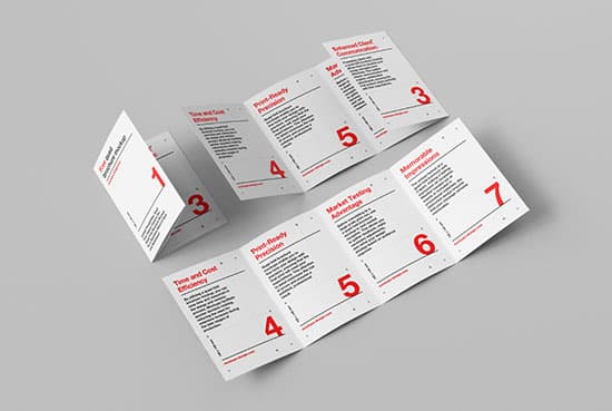 Four A5 fold flyer mockup