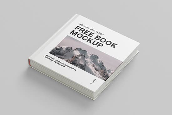 Square hardcover book mockup