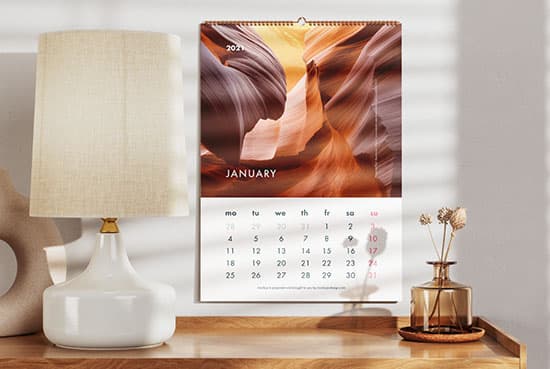 Wall calendar mockup