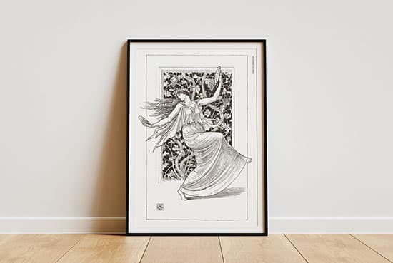 Poster on the floor mockup