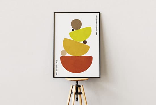 Poster on the stool mockup