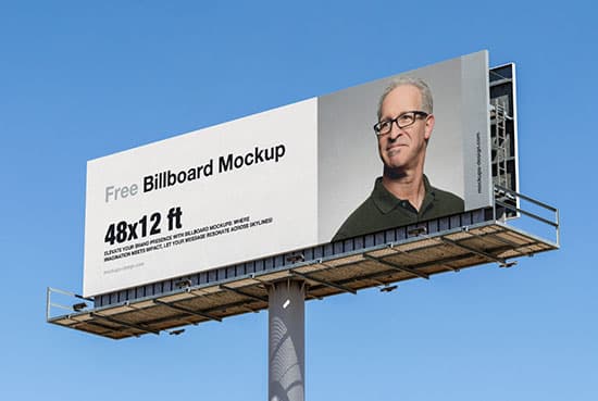 Wide billboard mockup / 48×14 ft