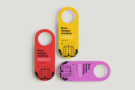 Rounded door hanger mockup