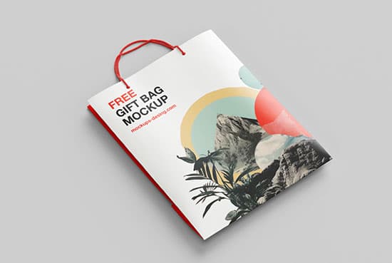 Flat gift bag mockup