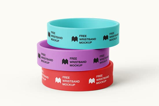 Wide silicone wristband mockup