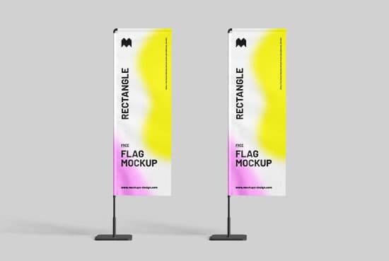 Rectangle flag mockup