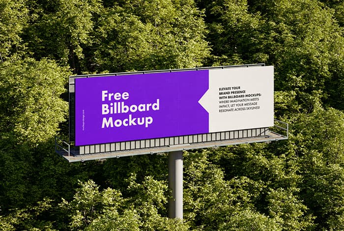 Billboard in the trees mockup