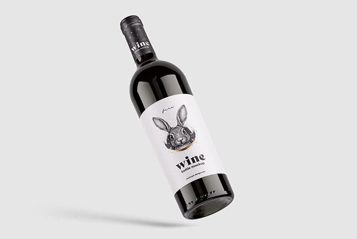 Clean wine bottle mockup