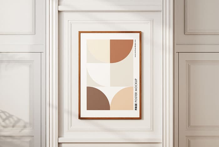 Poster on a decorative wall mockup