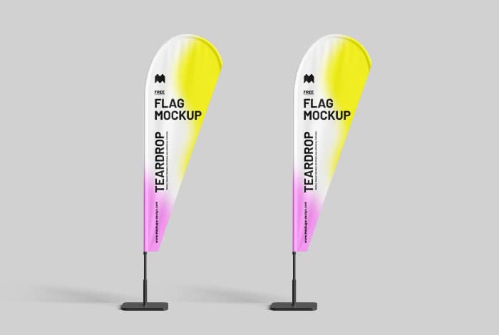 Teardrop flag mockup