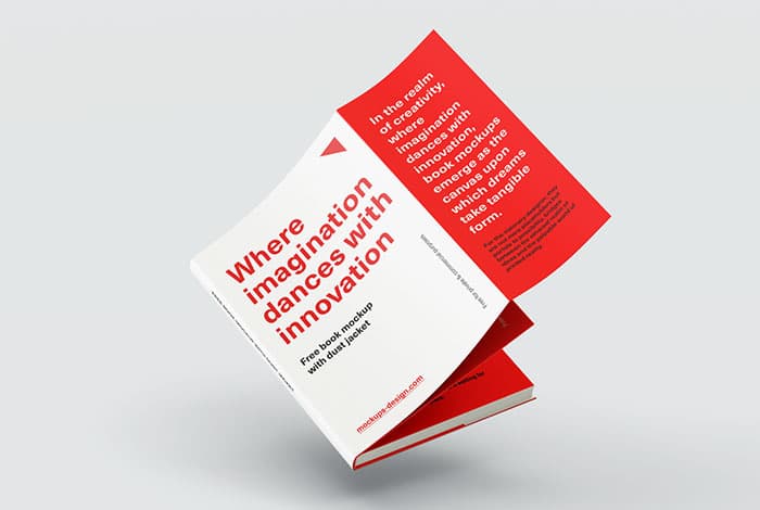 Book with dust jacket mockup