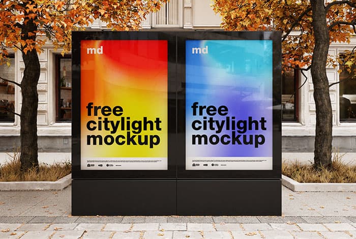 Black citylight mockup