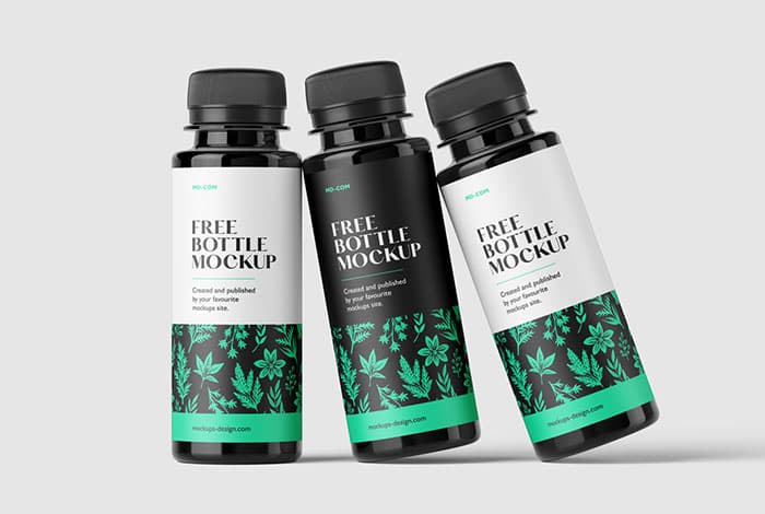 Thin plastic bottles mockup