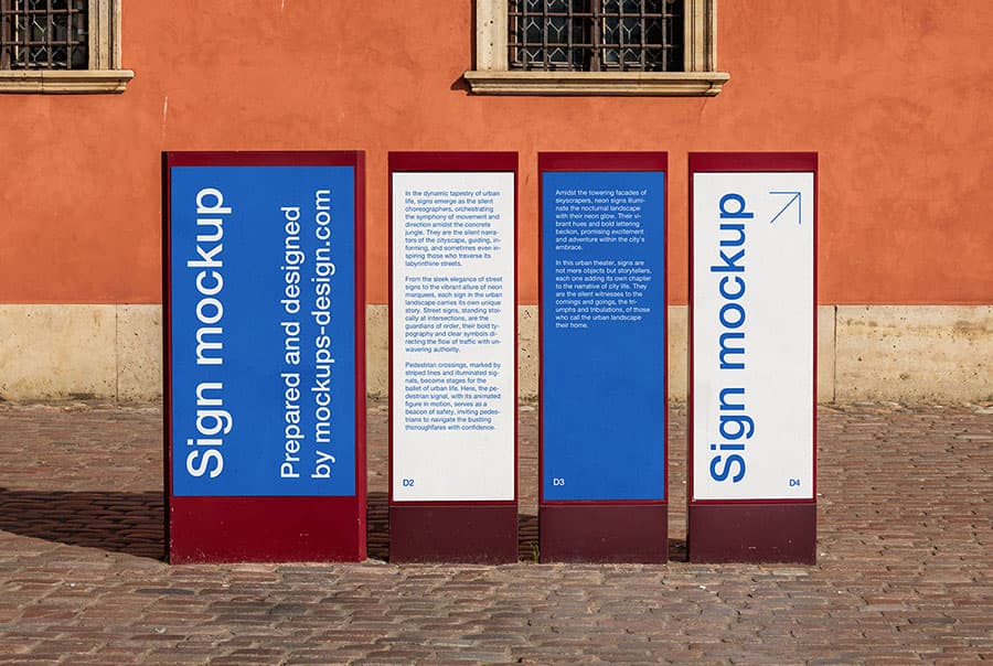 Street vertical signs mockup