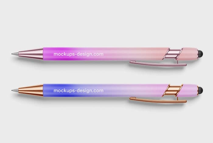 Ballpoint pen with stylus mockup