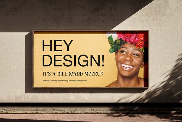 Simple billboard on the wall mockup