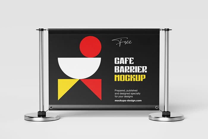 Cafe barrier mockup