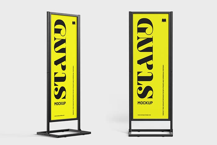 Long metal frame stand mockup