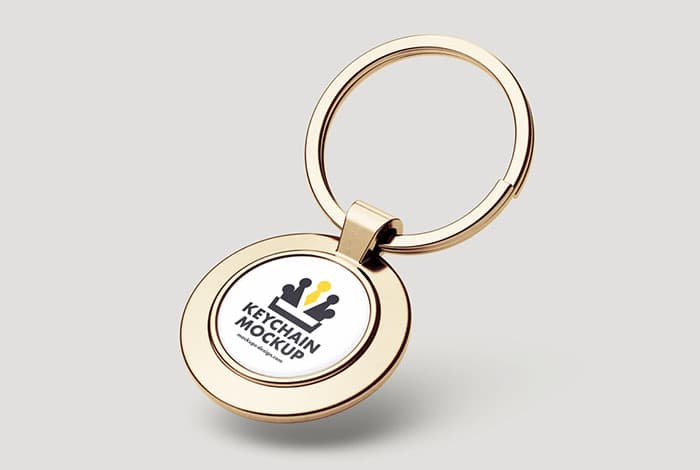 Shiny key chain mockup