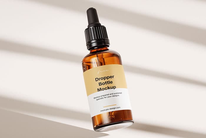 Amber essential bottle mockup