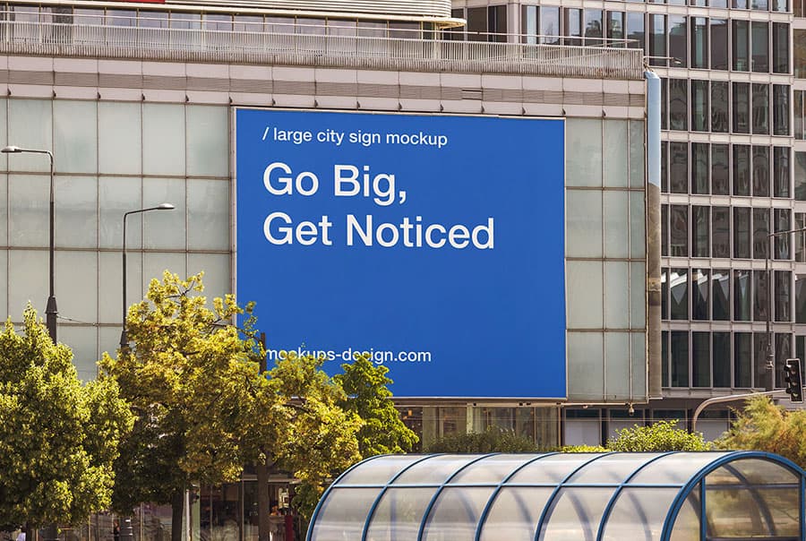 Large city banner mockup
