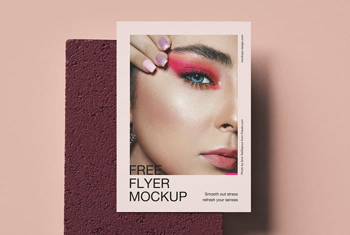 A4 flyer on stone tile mockup