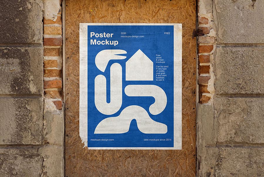 Rustic urban poster mockup