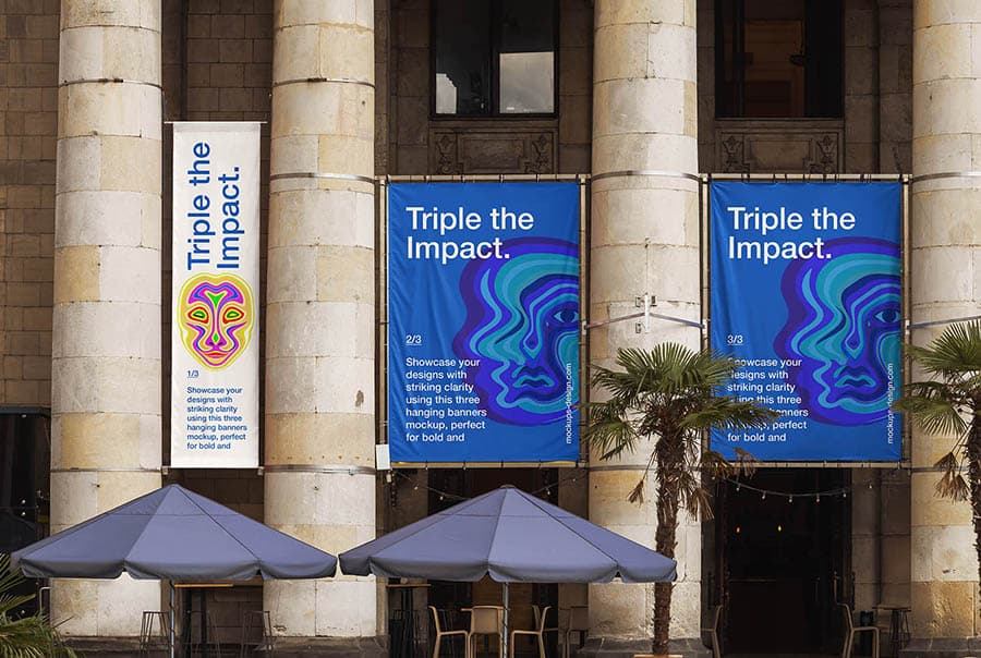 Three vertical banners mockup