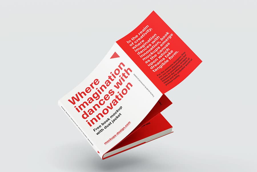 Square book dust jacket mockup