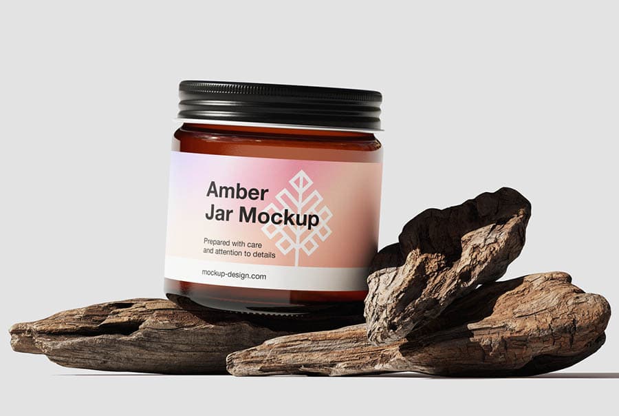 Amber jar mockup collection