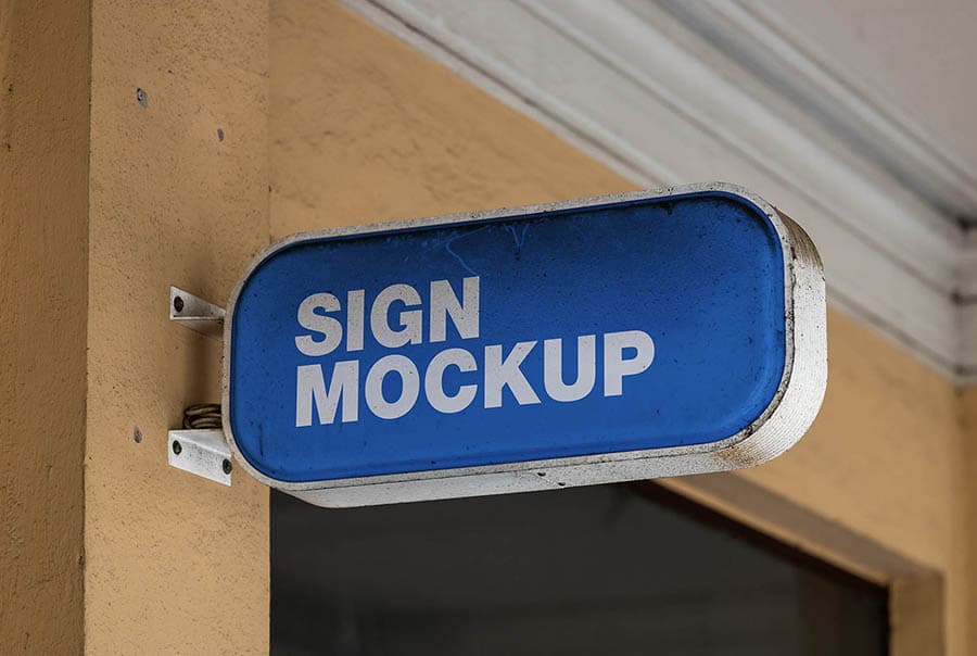Dirty signboard mockup