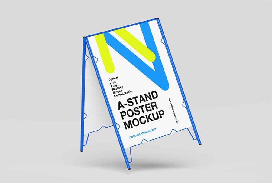 Minimal A-stand poster mockup