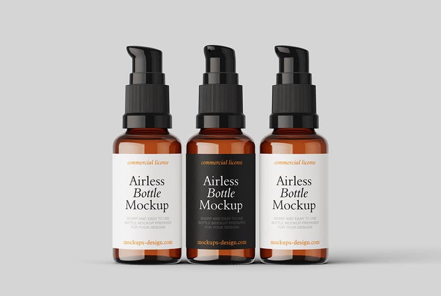 Elegant airless bottle mockup