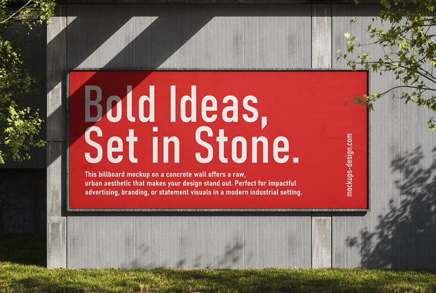 Industrial concrete billboard mockup