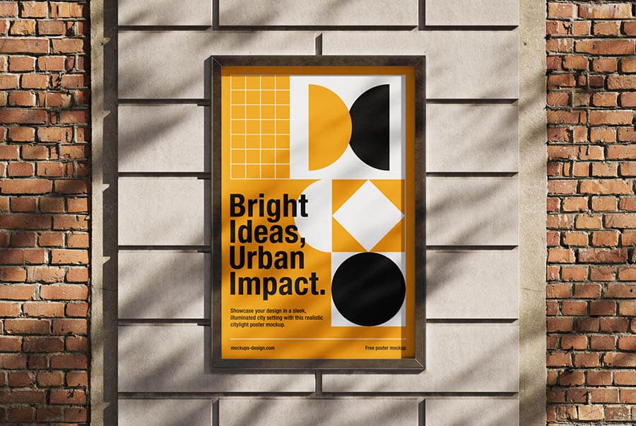 Free citylight poster mockup