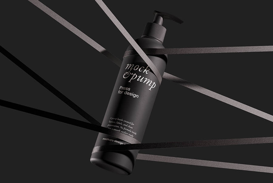 Artistic pump bottle mockup