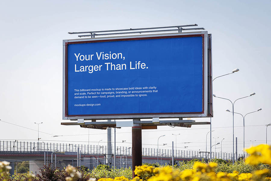 Billboard mockup – highway spotlight