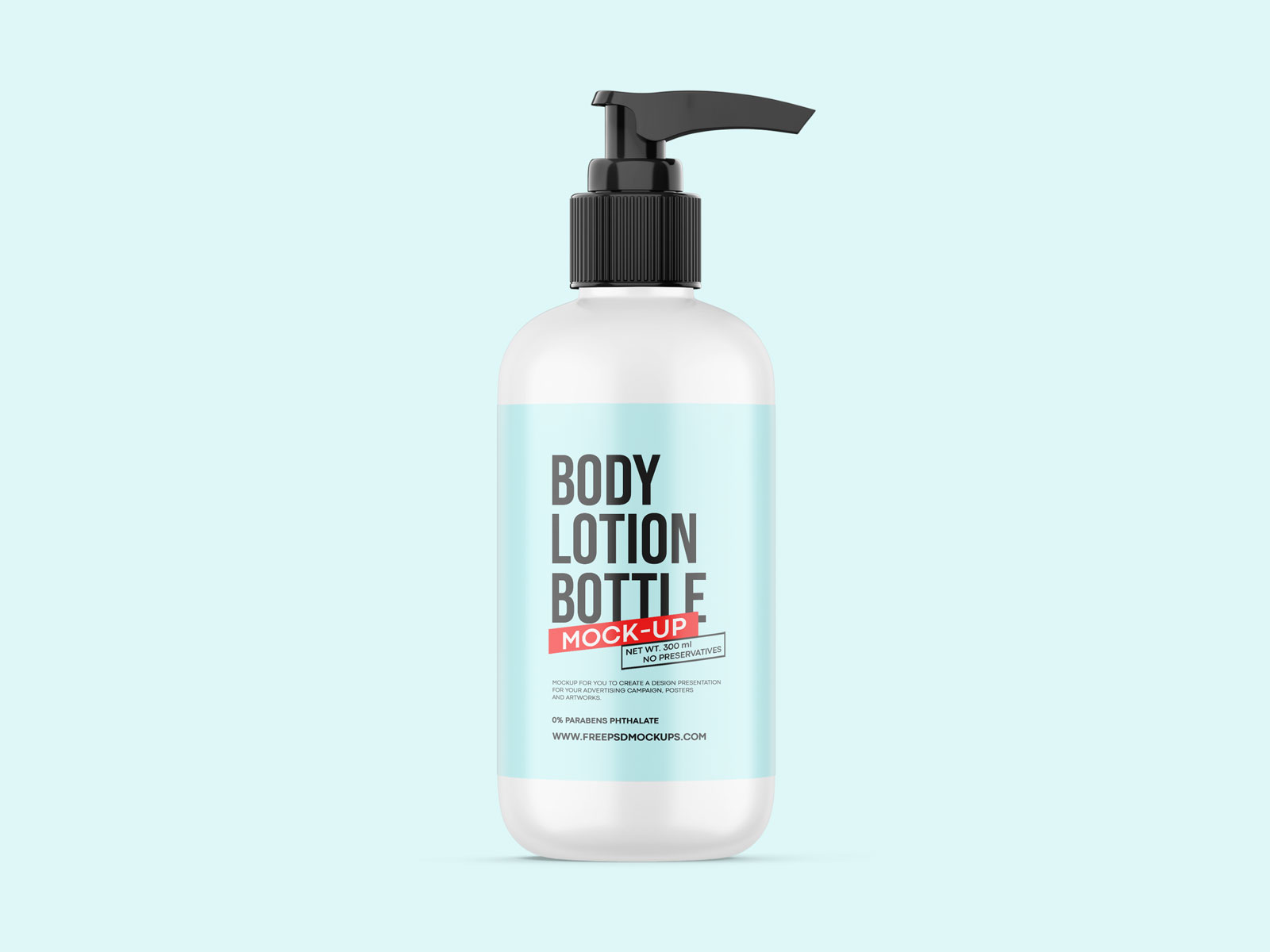 Free Body Lotion Bottle Mockup
