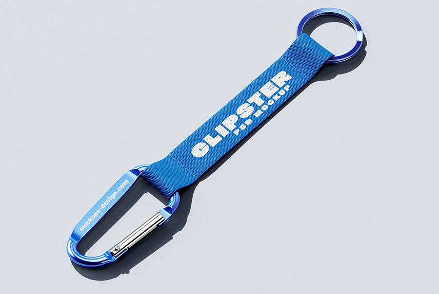 Carabiner strap keychain mockup