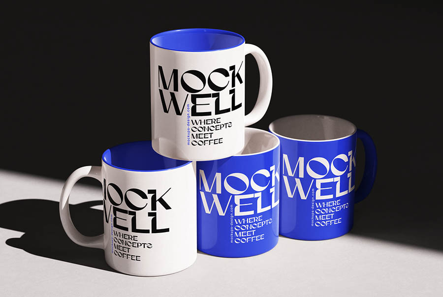 Ceramic inner-colour mug mockup