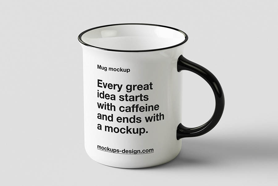 Clean enamel mug mockup
