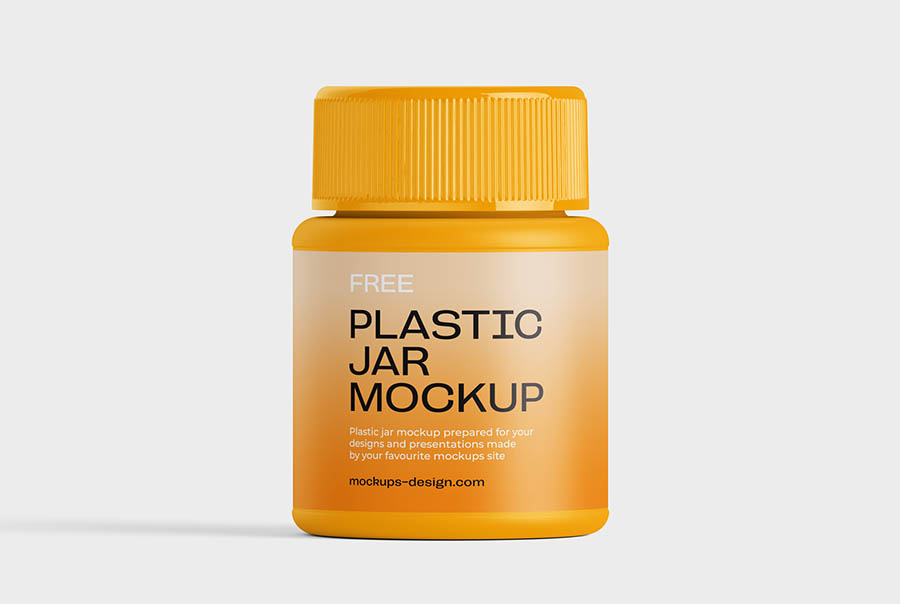 Compact plastic jar mockup